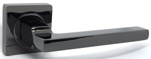 Ручка дверная KEDR R08-180 BLACK BN (чёрный глянцевый)